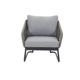 Savanna stoel-bank loungeset 5 personen | aluminium + touw | antraciet | 5-delig