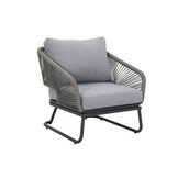 Savanna stoel-bank loungeset 5 personen | aluminium + touw | antraciet | 5-delig