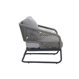 Savanna stoel-bank loungeset 5 personen | aluminium + touw | antraciet | 5-delig