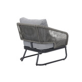 Savanna stoel-bank loungeset 5 personen | aluminium + touw | antraciet | 5-delig