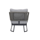 Savanna stoel-bank loungeset 5 personen | aluminium + touw | antraciet | 5-delig