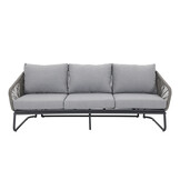 Savanna stoel-bank loungeset 5 personen | aluminium + touw | antraciet | 5-delig