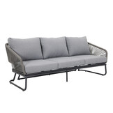Savanna stoel-bank loungeset 5 personen | aluminium + touw | antraciet | 5-delig