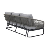 Savanna stoel-bank loungeset 5 personen | aluminium + touw | antraciet | 5-delig