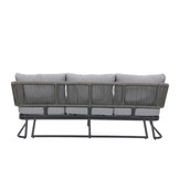 Savanna stoel-bank loungeset 5 personen | aluminium + touw | antraciet | 5-delig