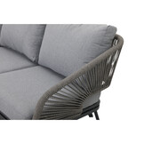 Savanna stoel-bank loungeset 5 personen | aluminium + touw | antraciet | 5-delig