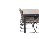 Royan/Anna dining tuinset | 6 personen | aluminium + wicker | 220cm