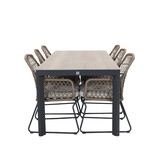 Royan/Anna dining tuinset | 6 personen | aluminium + wicker | 220cm