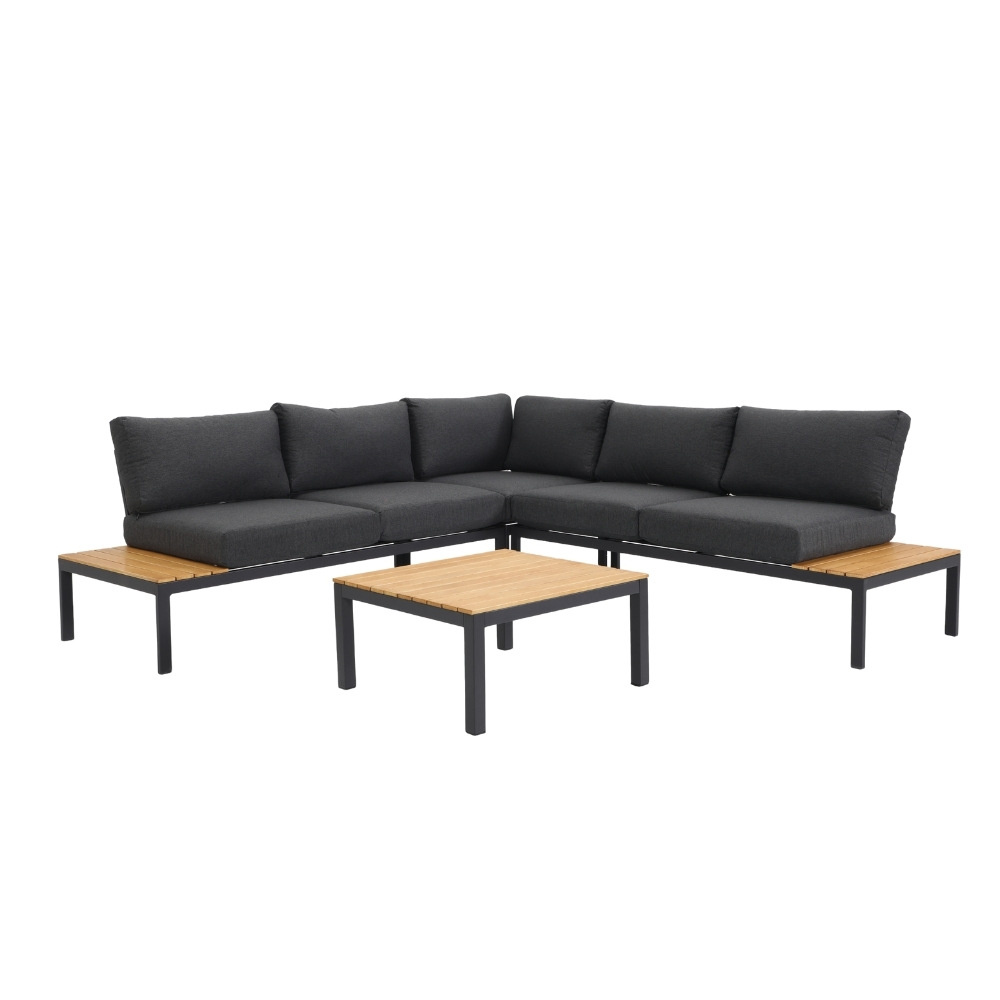 Brest hoek loungeset 5 personen | aluminium | antraciet | 4-delig - 229x229cm