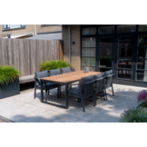 Calgary dining tuinstoel set van 6 | touw + aluminium | antraciet