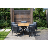 Calgary dining tuinstoel set van 6 | touw + aluminium | antraciet