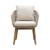 Rochefort dining tuinstoel | touw + hardhout | zand