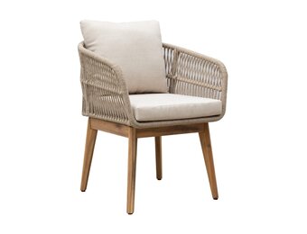 Rochefort dining tuinstoel | touw + hardhout | zand