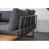 Melbourne chaise longue balkon loungeset 4 personen | aluminium + polywood | antraciet | 3-delig - 250x175cm