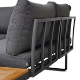 Melbourne chaise longue balkon loungeset 4 personen | aluminium + polywood | antraciet | 3-delig - 250x175cm