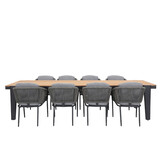 Vigo/Savanna dining tuinset | 8 personen | teakhout + touw | 320cm