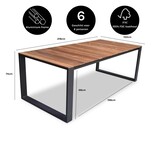 Atlanta dining tuintafel 6 personen | teakhout + aluminium | Natural Teak | 218cm