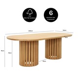Berlijn dining tuintafel 6 personen | hardhout | teaklook | 240cm