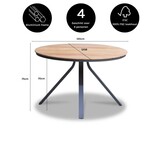 Dublin dining tuintafel 4 personen | teakhout + aluminium | Natural Teak | Ø120cm rond