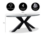 Stockholm dining tuintafel 4 personen | polystone + staal | betonlook | 200cm