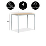 Sandro bartafel 4 personen | teakhout + aluminium | wit | 140cm