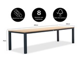 Palazzo dining tuintafel 8 personen | teakhout + aluminium | Natural Teak | 300cm