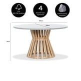 Elzas dining tuintafel 4 personen | polystone + hardhout | betonlook | Ø135cm rond