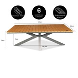 Durban dining tuintafel 6 personen | polywood + aluminium | Natural Wood | 218cm