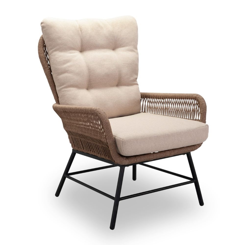 Dex loungestoel tuin | touw + aluminium | Sahara Dust