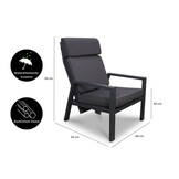 Palazzo lounge balkonset - verstelbaar 2 personen | aluminium | antraciet | 4-delig