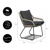 Portofino dining tuinstoel | touw + RVS | zand
