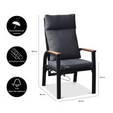 Annecy dining tuinstoel set van 6 | aluminium | antraciet