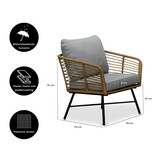 Flow loungestoel tuin set van 2 | wicker + aluminium | Bamboo taupe