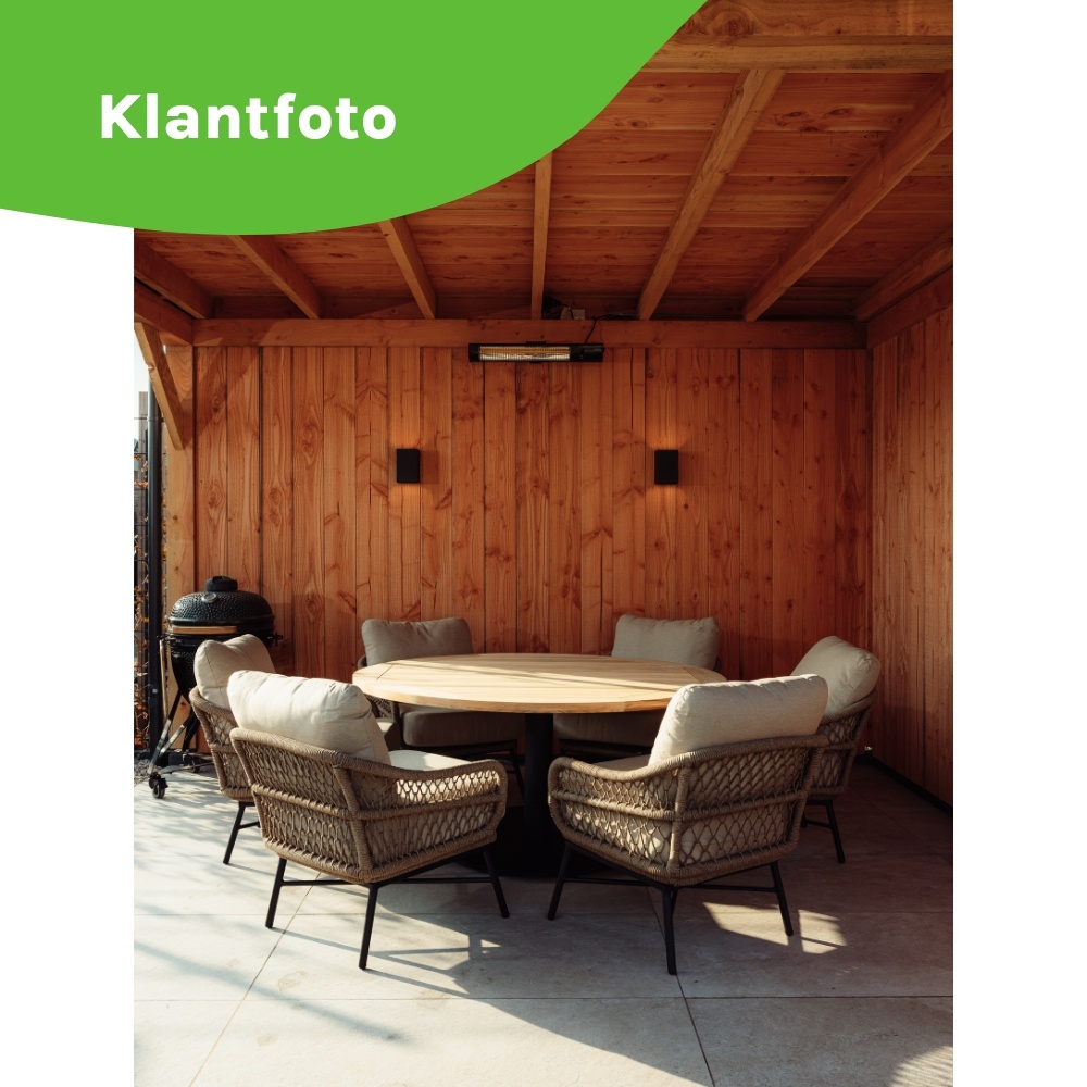 Ventura low dining tuinset | 6 personen | teakhout + touw | 150cm rond