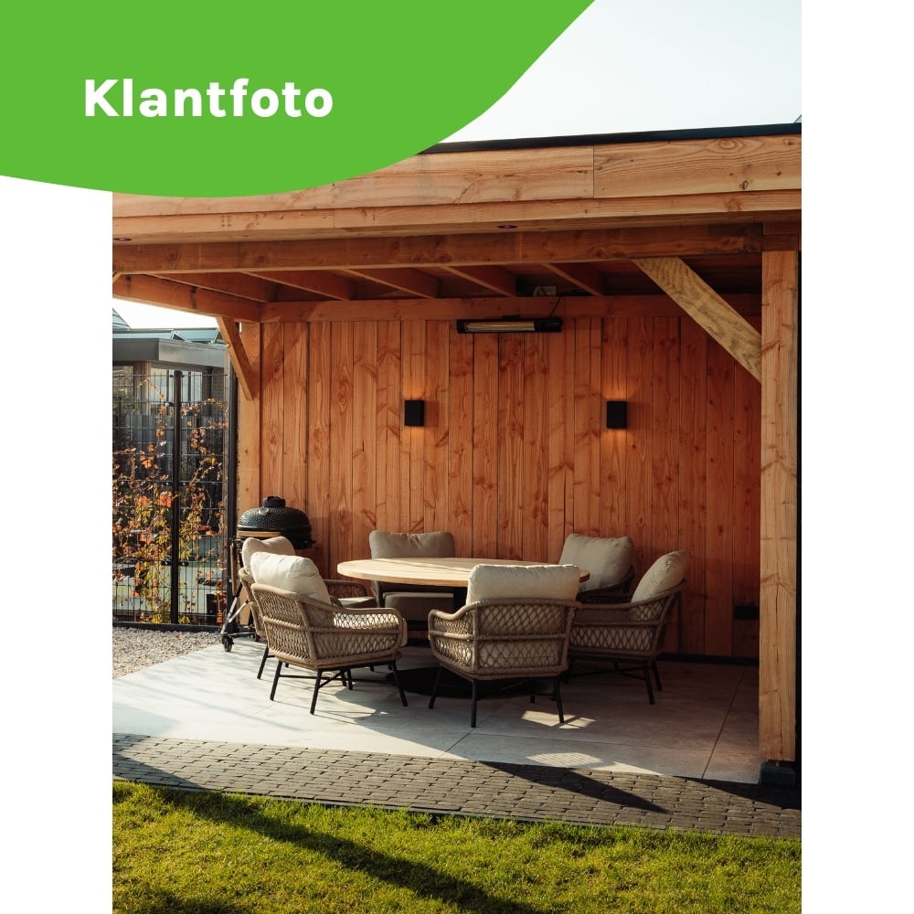 Ventura low dining tuintafel 6 personen | teakhout + aluminium | Natural Teak/antraciet | Ø150cm rond