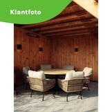 Ventura low dining tuintafel 6 personen | teakhout + aluminium | Natural Teak/antraciet | Ø150cm rond