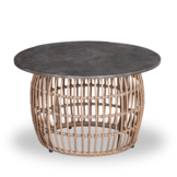 Flow stoel-bank loungeset 5 personen | wicker + betonlook | bamboo antraciet | 5-delig