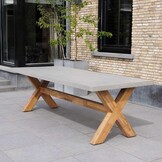 Norwich/Calgary antraciet dining tuinset | 6 personen | betonlook + touw | 250cm