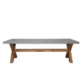 Norwich/Tulum grijs dining tuinset | 6 personen | betonlook + touw | 250cm