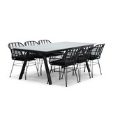 Oslo Grey/Napels dining tuinset | 6 personen | polywood + wicker | 220cm