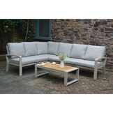 Seattle hoek loungeset 6 personen | aluminium + polywood | beige | 5-delig - 270x210cm
