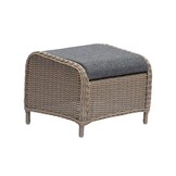 Glasgow loungestoel tuin met voetenbank | wicker + aluminium | Ash Grey