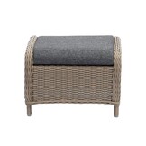 Glasgow loungestoel tuin met voetenbank | wicker + aluminium | Ash Grey