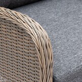 Glasgow loungestoel tuin met voetenbank | wicker + aluminium | Ash Grey