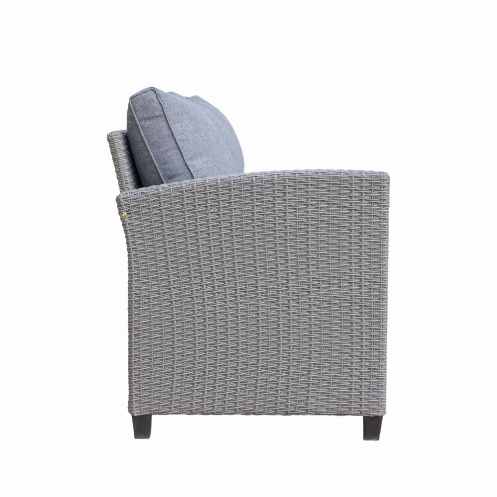 Stockholm dining loungeset met stoel 7 personen | wicker | grijs | 4-delig - 245x169cm