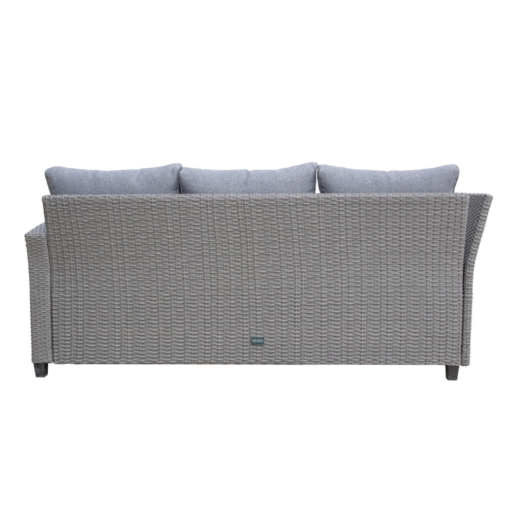 Stockholm dining loungeset met stoel 7 personen | wicker | grijs | 4-delig - 245x169cm