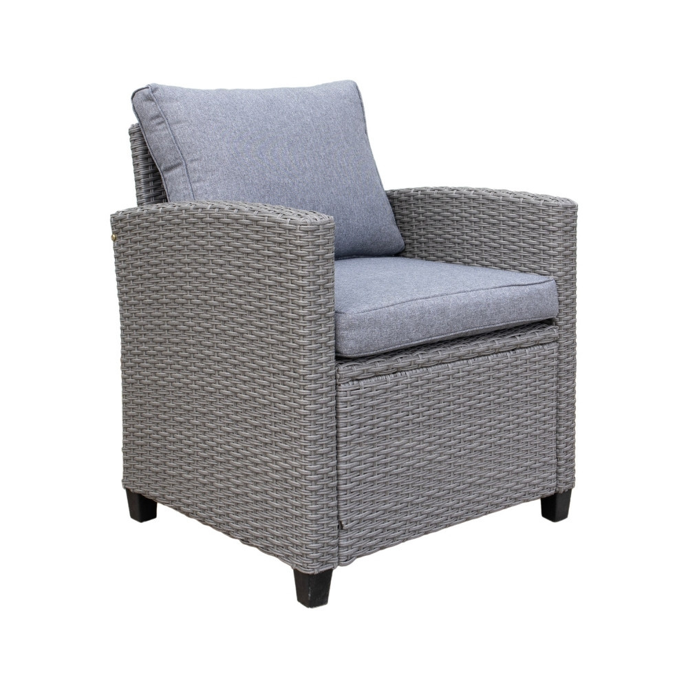 Stockholm loungestoel tuin | wicker | grijs