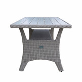 Stockholm dining loungeset met hockers 8 personen | wicker | grijs | 5-delig - 245x169cm