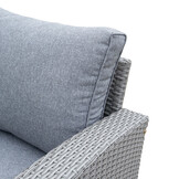 Stockholm dining loungeset met hockers 8 personen | wicker | grijs | 5-delig - 245x169cm