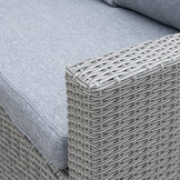 Stockholm dining loungeset met hockers 8 personen | wicker | grijs | 5-delig - 245x169cm